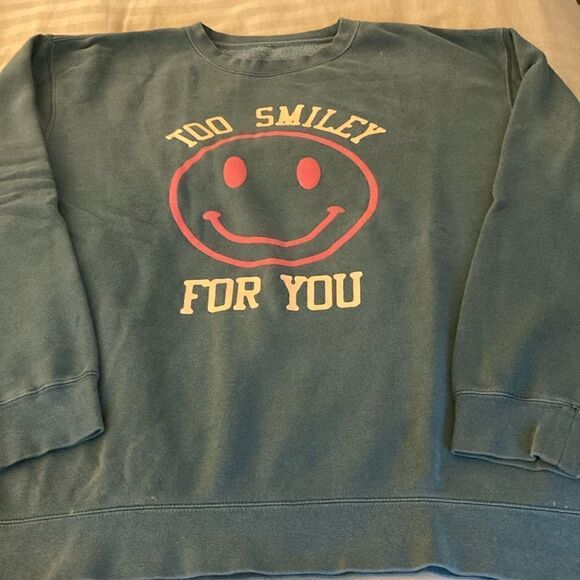 Addison Rae “Too Smiley For You” Green Sweatshirt. Size 2XL. Unisex. - Picture 1 of 5